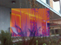 Vue thermographique ext&eacute;rieure  d'une fa&ccedil;ade 